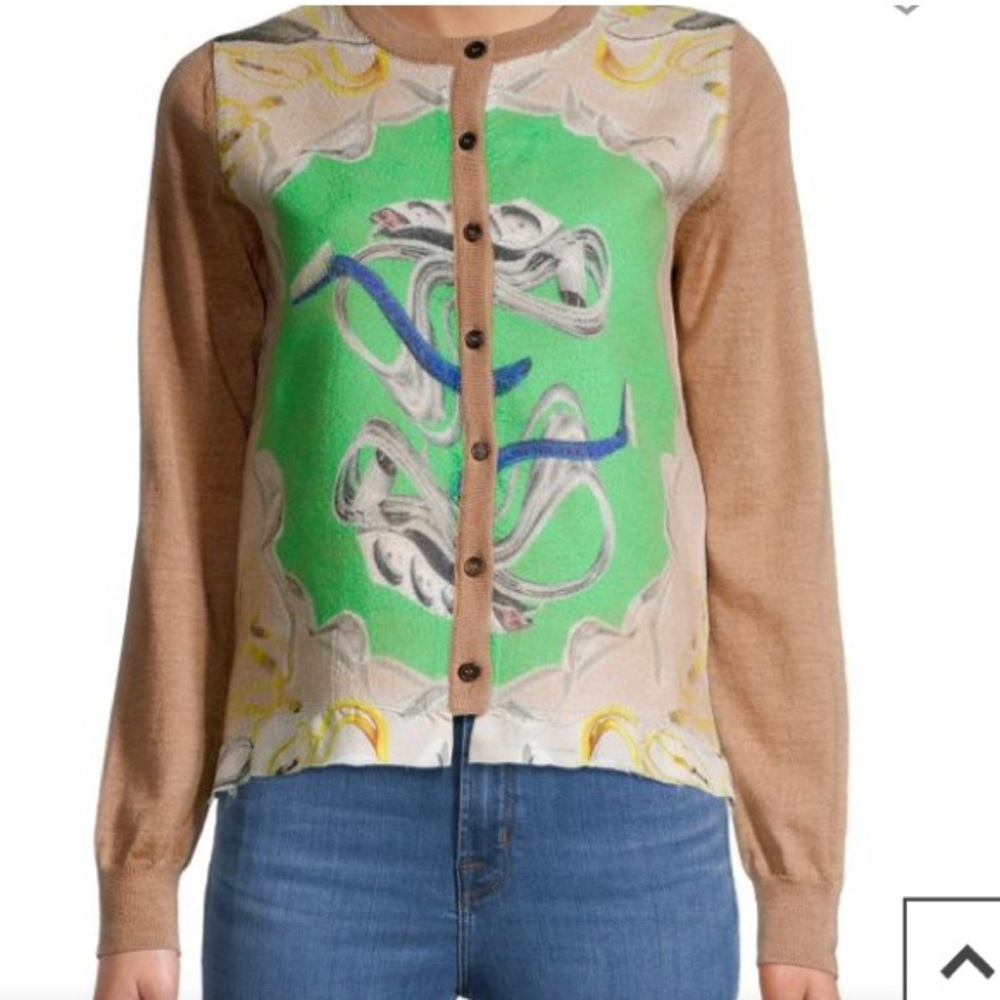 MAISON MARGIELA
Abstract-Print Wool & Silk Cardigan size small